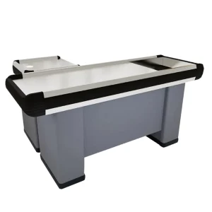 Customized Supermarket Checkout Counter Made of Stainless Steel Featuring Quick Checkout and Cash Drawer