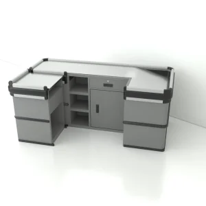 Customized Supermarket Design Grocery Checkout Counter Display Retail Cash Register Table