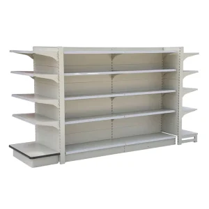 Customized Supermarket Retail Store Gondola Rack Shelf Steel Wood High End