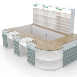 Customized Wood Service Cash Comptoir Supermarket Convenience Store Cashier Counter