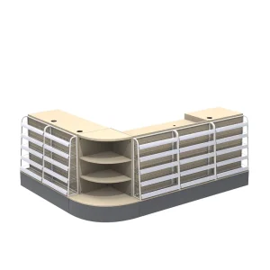 Customized Wooden Checkout Counter Cashier Supermarket Convenience Store Checkout Counter Grocery Check Out Table