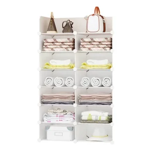 DIY 5 Tier Modern Minimalist Floor Standing Wardrobe Layering Organizer Cabinet Storage Rack Partition Shelf for Clothing