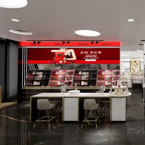 DYaSB A02 Cosmetic Store Fixtures Modern Style Desk for Black Gold Cosmetic Stores for Display Shelves for Perfume Store