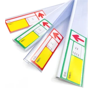 Data Strip Label Holder T Shape Super Grip Extrusion Promotion Price Tag Shelf Talker Supermarket Store PVC Plastic Custom Pcs