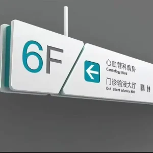 Decorative Rectangle Incandescent Directional Guide Sign Steel Frame Impact Resistant Suspended Hanging Light Box