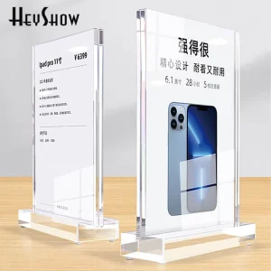 Desktop A4 A5 Thickened Acrylic Price Tag Holder Desk Transparent Sign Frame Table Tag Display Paper Card Label Holders