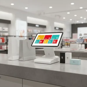 Desktop All in One POS Machine Cash Register Point of Sale with Android Windows OS 1 Year Warranty Model S08