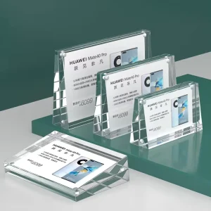 Desktop Beveled Acrylic Display Frame Slant Back Magnetic Acrylic Price Label Card Sign Holder for Markets Events