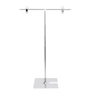 Desktop T Frame Retractable Antenna Stainless Steel Poster Stand PVC Sign Holder Magnetic Display Rack for Advertising
