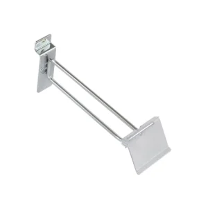 Different Length Mobile Double Wire Silvery 6 Inch Waterfall Pegboard Hooks Slatwall Hook With Price Tag Holder