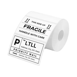 Dingfeng Waterproof Synthetic Paper Adhesive Shipping Barcode Waybill Sticker 100x150mm Thermal Printer Label