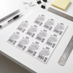 Direct Thermal Barcode Sticker Sheet A4 Size Variable Data Printing Logistics Labels With Serial Number And QR Code