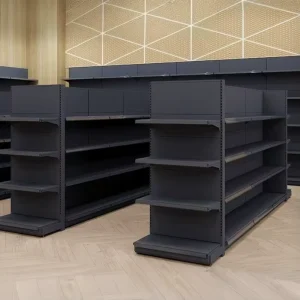 Display Backboard White Snack Rack Commercial Use Gondola Food Shelf 900mm Height Shelves For Supermarket