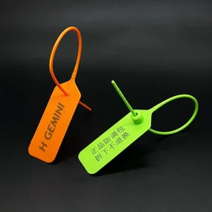 Disposable Plastic Security Seal Hang Tags Custom Logo Zip Tie Labels For Clothing Garment Shoes Retail Packaging