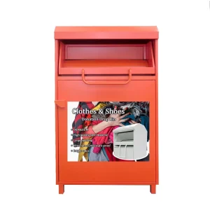 Donation Clothing Bin Galvanized Steel Large Volume Clothing Recycling Bins Custom Logo Powder Coated