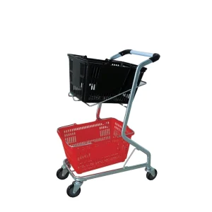 Double Basket Trolley Shopping Cart