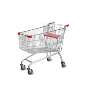 Double Child Seat Plate Galvanized Shopping Trolley Luggage Cart 190L Folding 5 Inch Zinc Plated 4 Wheel 10 Sets