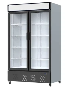 Double Door Vertical Upright Beverage Display Cooler Supermarket Commercial Convenience Store Showcase