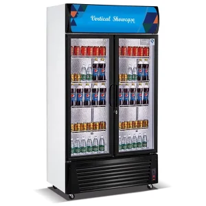 Double Glass Door Display Refrigerator Commercial Drink Display Showcase