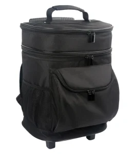 Double Layer Outdoor Camping Picnic Beach Shopping Insulated Rolling Trolley Cooler Backpack With Wheels