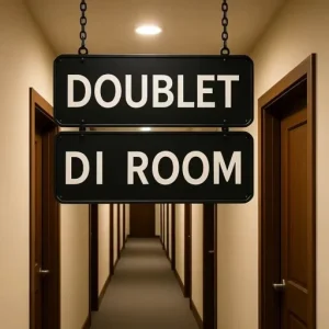 Double Sided Corridor Hanging Room Number Sign Aluminum Frame