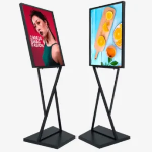 Double Sided Display Floor Sign Holder Stand Heavy Duty Slide in Metal Poster Stand Factory