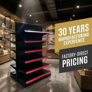 Double Sided Gondola Shelving Unit Custom Metal Supermarket Display Rack Factory Price for Retail Store Fixtures