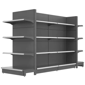 Double Sided Heavy duty Supermarket Shelves Adjustable Rear Retail Display Rack Suitable for Grocery Stores and Snack Shops
