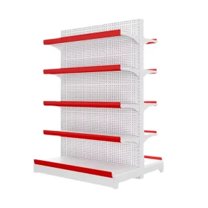 Double-Sided Light Duty Retail Display Racks Gondola Shelving Cold Steel Supermarket Shelves for Convenience Store & Drugstore