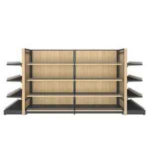 Double Sided Metal Gondola Shelving Units Heavy Duty Supermarket Shelves Modular Retail Store Display Rack Factory