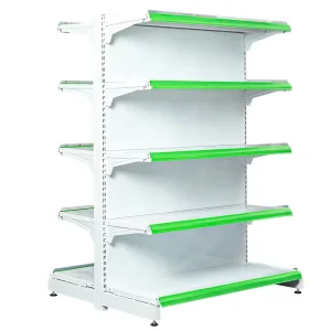 Double Sided Metal Supermarket Shelving Heavy Duty Grocery Shelves