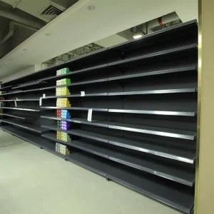 Double Sided Supermarket Display Shelf Heavy Duty Steel Shopping Mall Gondola Rack Light Duty Store Display Stand