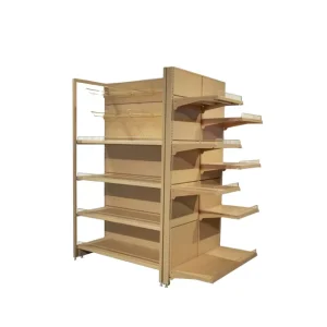 Double Sided Wood Grain Shelf Shop Fitting Store Display Fixture Supermarket Shelving