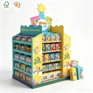 Durable Cardboard Dump Bin Display Corrugated Floor Standing POP PDQ Custom Printed Daily Necessities Retail Display Rack