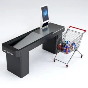 Durable Customized Color Retail Store Supermarket Checkout Counter Multi functional Design 900mm Height