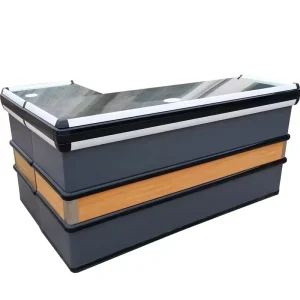 Durable Flat Supermarket Checkout Counter for Cashier Hypermarket Retail Checkout Desk with Customizable Size