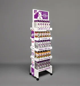 Durable Floor-Standing Wire Shampoo Display Rack for Beauty and Personal Care Shops