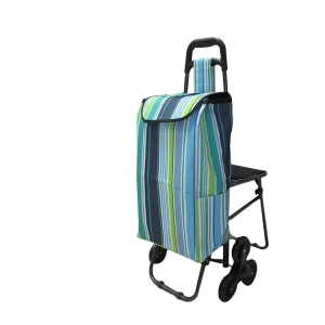 Durable Foldable Shopping Trolley Bag With Seat