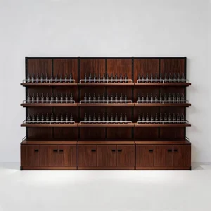 Durable Heavy Duty Metal & Wood Multi layer Eco friendly Store Fixture Display Cabinet for Pharmacy and Grocery Shops