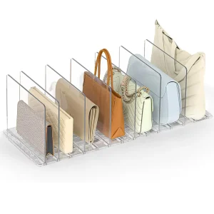Durable Rectangle Purse Organizer Bag Divider Adjustable Handbag Organizer for Closet Wardrobe Storage for Office Organization
