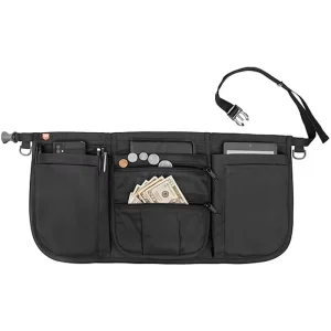 Durable Reusable Oxford Fabric Multi Pocket Waist Apron Adjustable Money Pouch for Server Barber Bartender Cashier