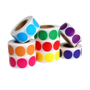 Durable Reusable Recyclable Eco-Friendly Heat-Resistant Colored Dot Stickers Color-Coding Labels Waterproof Paper/Vinyl