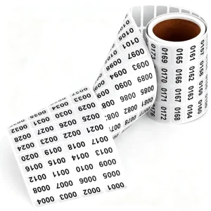 Durable Self-Adhesive Waterproof Heat-Resistant Reusable Eco-Friendly Holographic Vinyl/PET Number Stickers Labels for Inventory