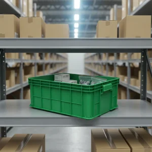 Durable Stackable Nestable Plastic Storage Boxes Thick-Wall Open Design for Abrasive Environments Food Processing