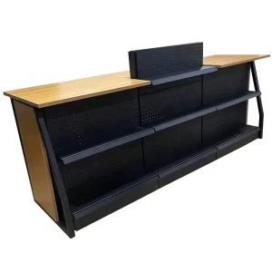 Durable Stainless Steel Supermarket Checkout Counter Table Grocery Cashier Desk Electric Cash Desk 3