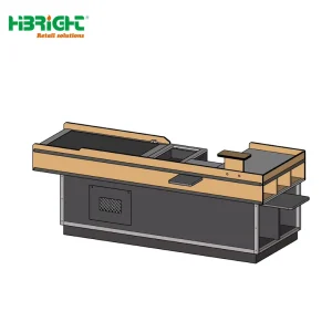 Durable Steel Electric Checkout Counter Easy Assembly Commercial Cashier Desk for Supermarket Hypermarket