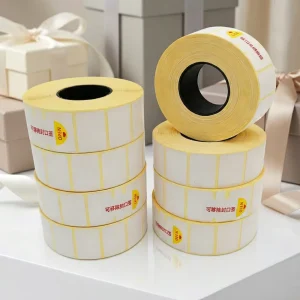 Durable Waterproof Oil Proof Tear Resistant Thermal Adhesive Label Rolls for Barcode Logistics Printing Multiple Sizes