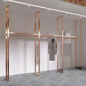 Dy Retail Modern Detachable Custom Metal Clothes Hanging Racks Gold Display Stand for Boutique Stores
