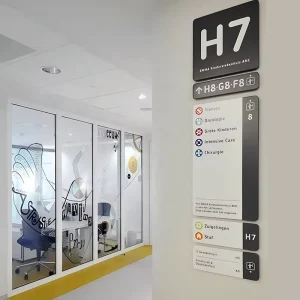 EZD One Stop Service Indoor Wayfinding Directional Office Signage ADA Braille Room Number Door Sign Hospital Sign