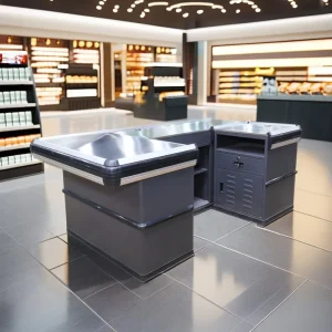 Easy Operation Fast Auto Cashier Counter Stainless Steel Electric Cash Register Supermarket Checkout